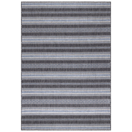 Outdoorteppiche, Vintage Design, Farbe Schwarz, Teppich für Terasse-Balkon-Küche, Rücken aus Polypropylen