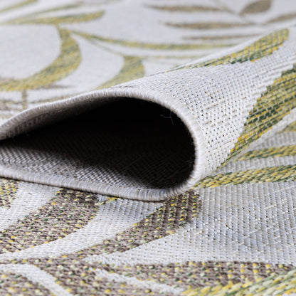 Outdoorteppiche, Palmen Design, Farbe Beige, Teppich für Terasse-Balkon-Küche, Rücken aus Polypropylen