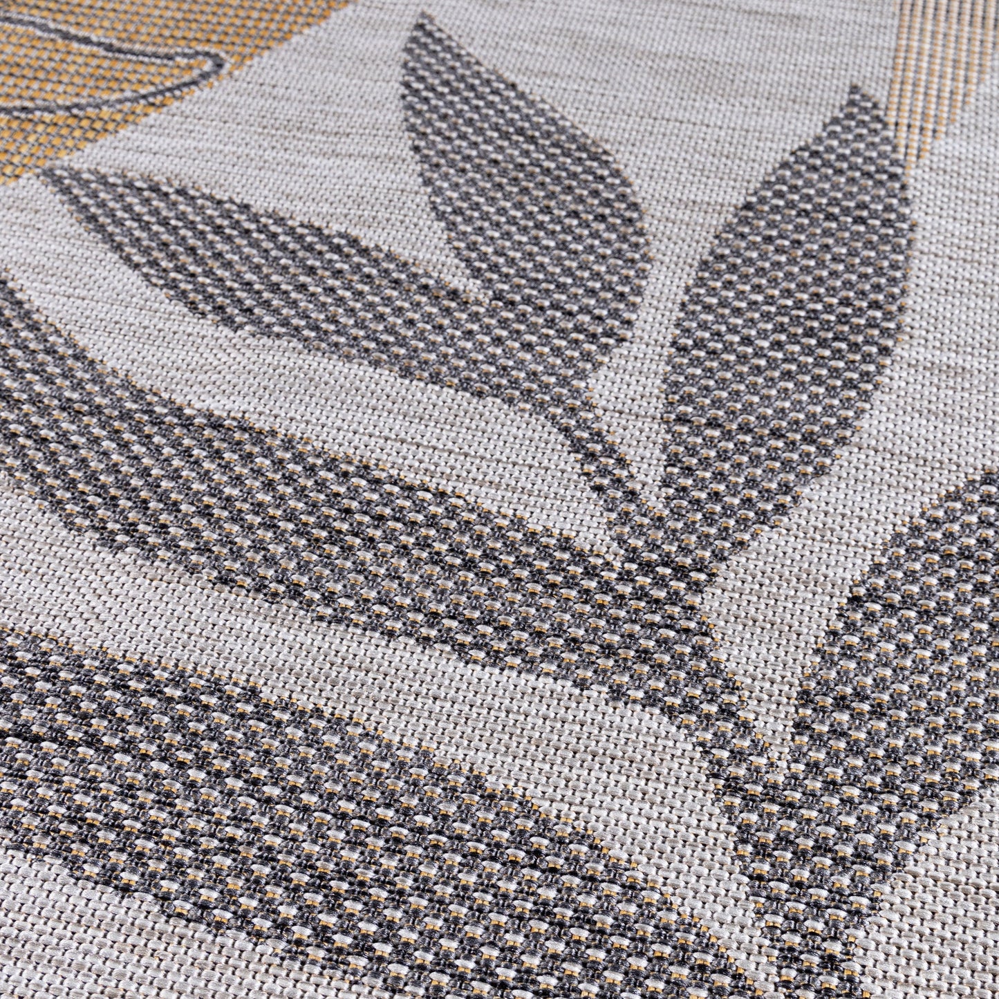 Outdoorteppiche, Palmen Design, Farbe Beige, Teppich für Terasse-Balkon-Küche, Rücken aus Polypropylen