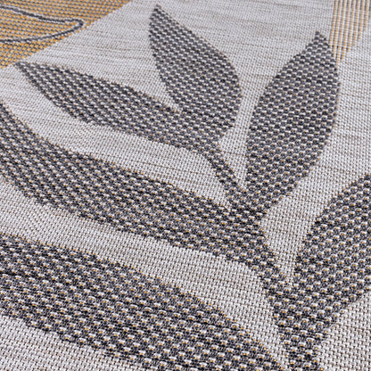 Outdoorteppiche, Palmen Design, Farbe Beige, Teppich für Terasse-Balkon-Küche, Rücken aus Polypropylen