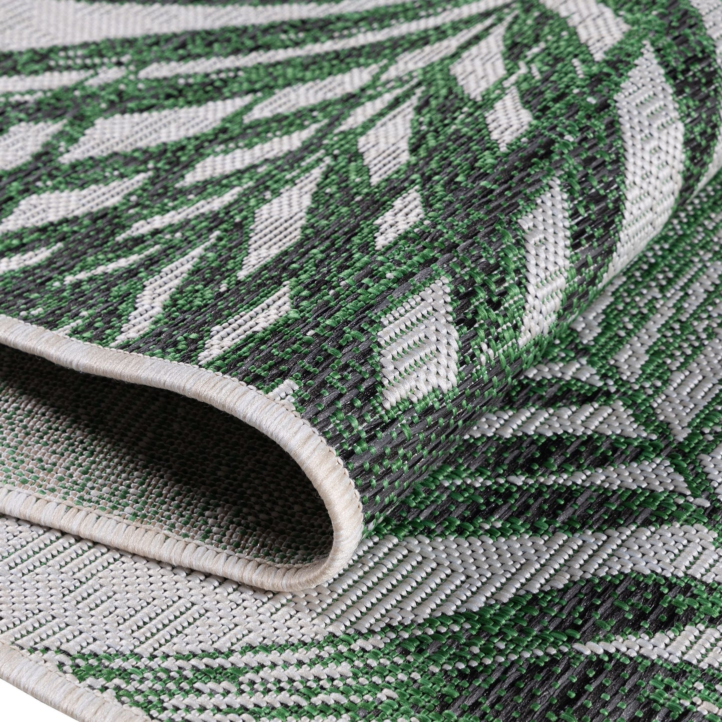 Outdoorteppiche, Palmen Design, Farbe Grün, Teppich für Terasse-Balkon-Küche, Rücken aus Polypropylen