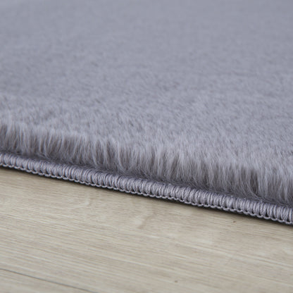 Hochflorteppiche, Unicolor - Einfarbig, Farbe Grau, Teppich für Wohnzimmer, Rücken aus Baumwolle