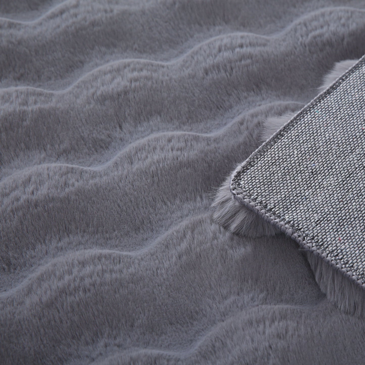 Hochflorteppiche, Unicolor - Einfarbig, Farbe Grau, Teppich für Wohnzimmer, Rücken aus Baumwolle