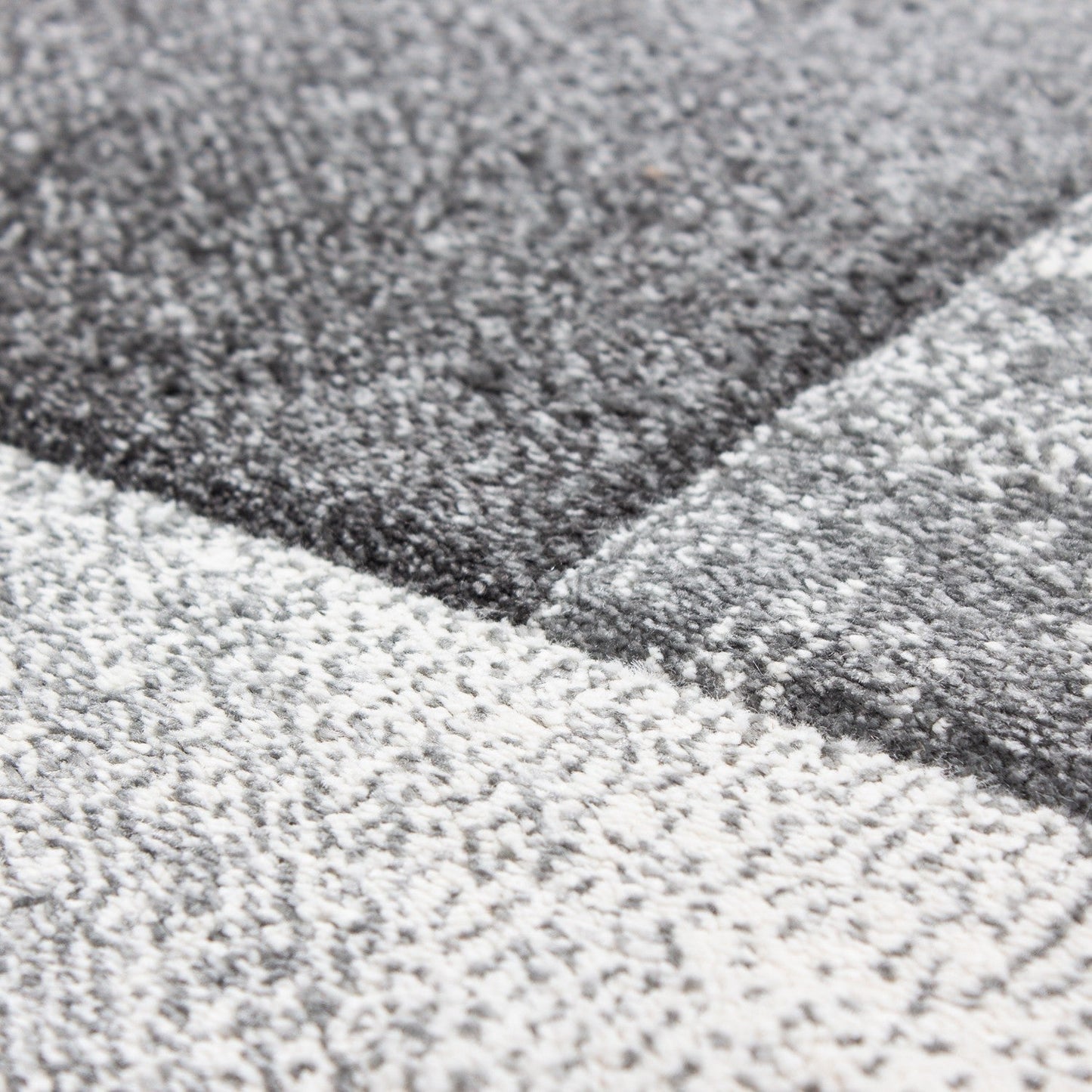 Designer Teppich Abstrakt Kariert Muster Konturenschnitt Grau Weiß Pink