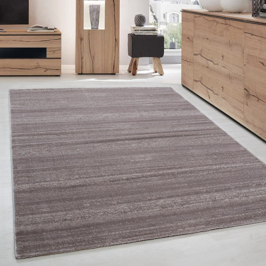 Moderner Designer Kurzflor Wohnzimmer Teppich Beige Mocca