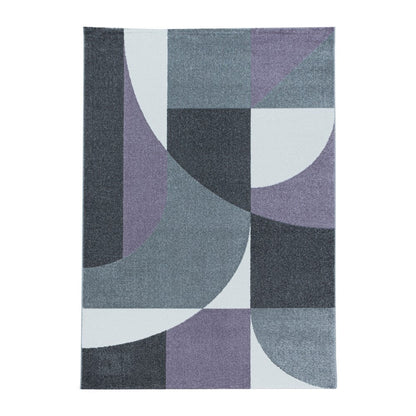 Wohnzimmerteppich Kurzflor Teppich Design Zipcode Muster Abstrakt Violet