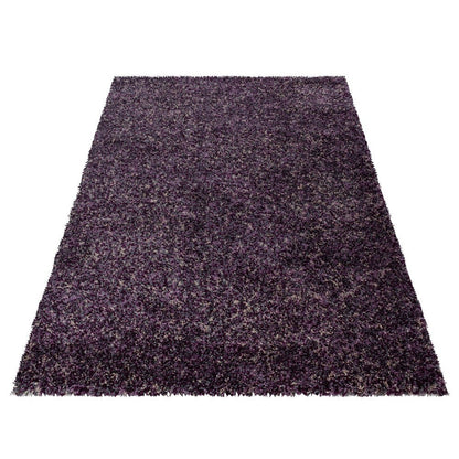 Shaggy Teppich Hochwertig Hochflor Wohnzimmer Lila Grau Beige Meliert