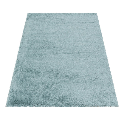 Wohnzimmerteppich Hochflor Teppich Super Soft Shaggy Flor Weich Farbe Blau