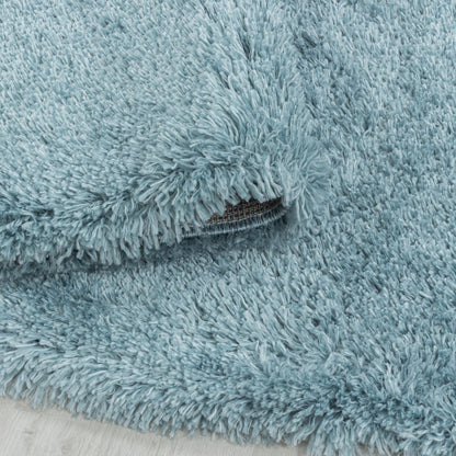 Wohnzimmerteppich Hochflor Teppich Super Soft Shaggy Flor Weich Farbe Blau