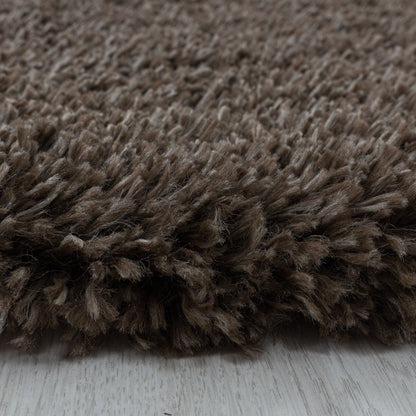 Wohnzimmerteppich Hochflor Teppich Super Soft Shaggy Flor Weich Farbe Braun