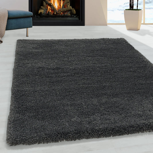 Wohnzimmerteppich Hochflor Teppich Super Soft Shaggy Flor Weich Farbe Grau