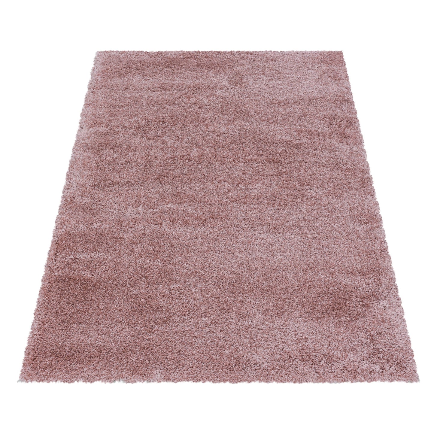 Wohnzimmerteppich Hochflor Teppich Super Soft Shaggy Flor Weich Farbe Rose