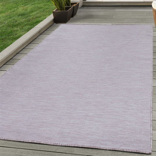 Teppich Sisal optik Flachgewebe Terrassen In- Outdoor Meliert Pink Creme