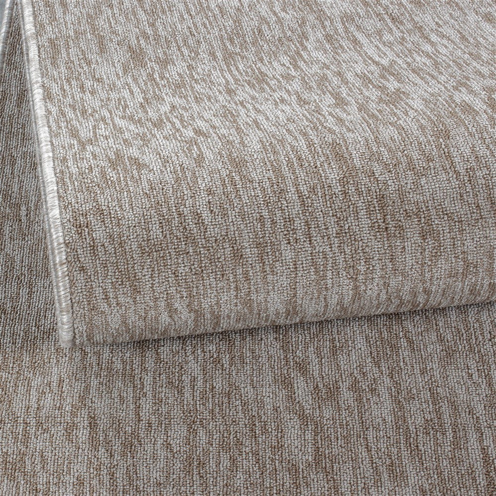 Teppich Kurzflor 4mm Florhöhe meliert glänzend Wohnzimmerteppich Heimbüro Beige