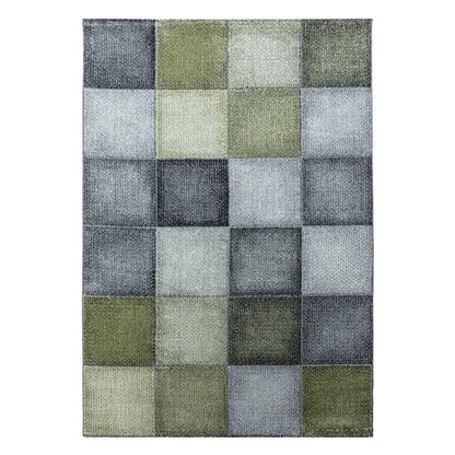 Kurzflor Teppich Modernes Quadrat Pixel Muster Weich Teppich Grün