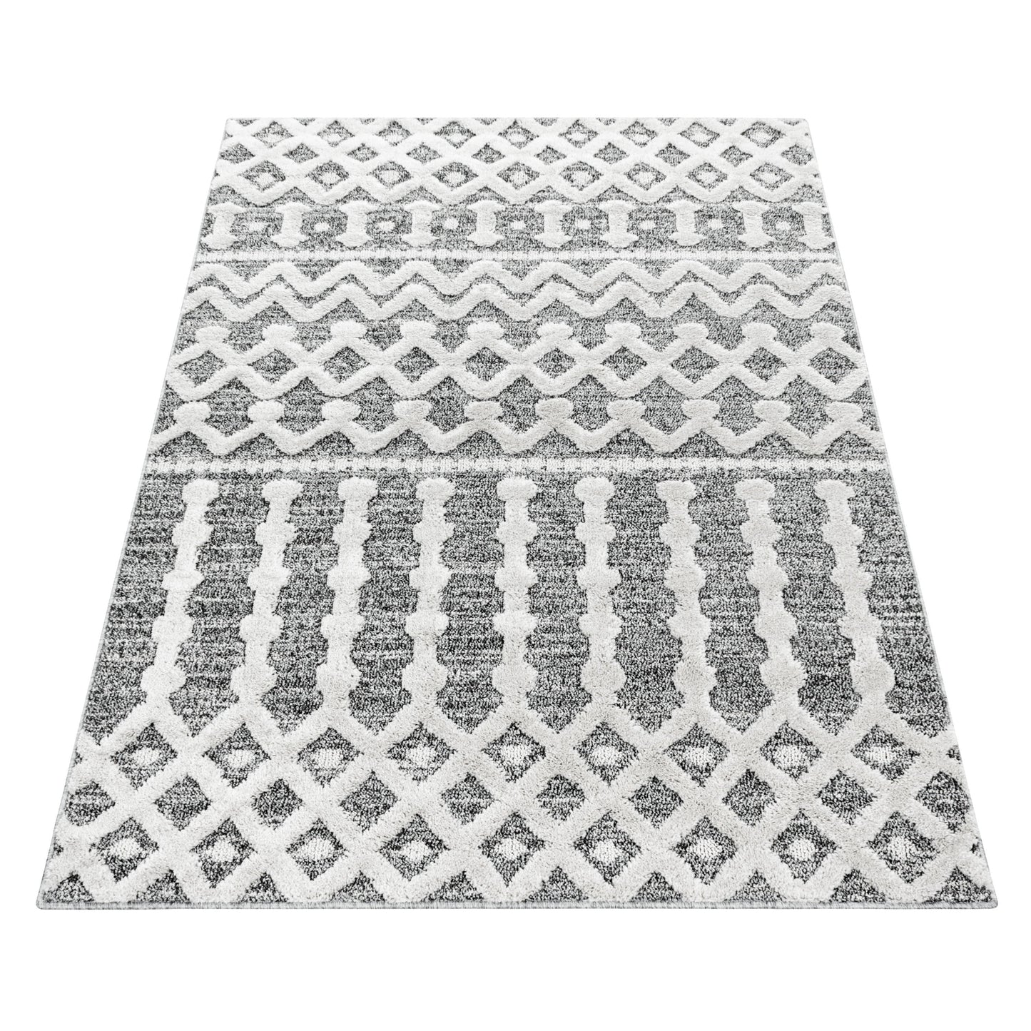 Kurzflor Design Teppich MIA Looped Flor Inka Linien Muster