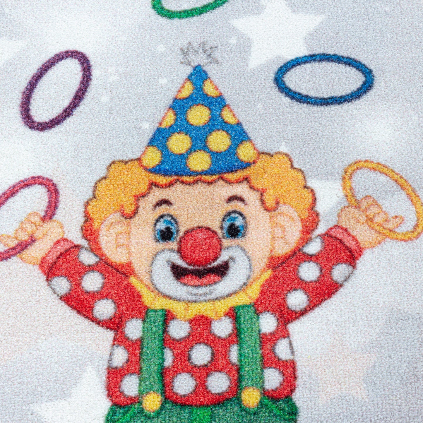 Kurzflor Kinderteppich Spielteppich Kinderzimmer Teppich Zirkus Clown Löwe Blau