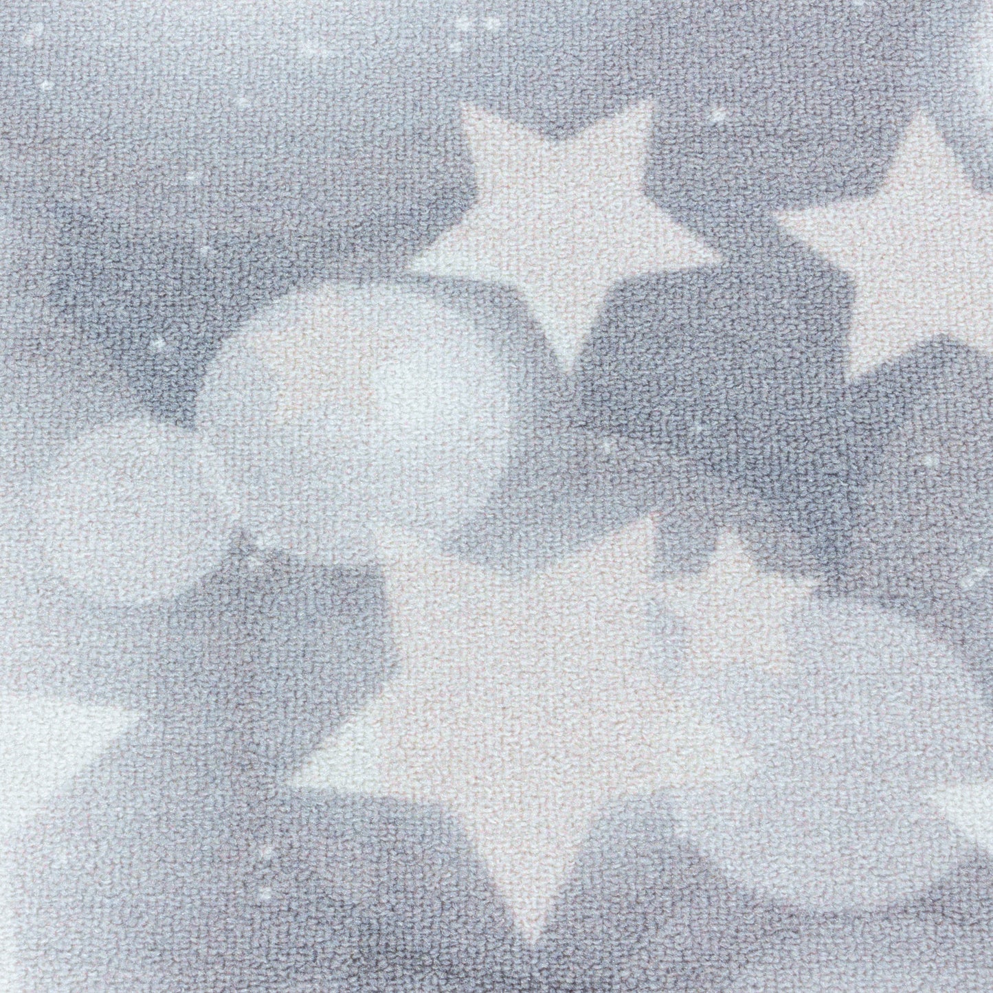 Kurzflor Teppich Kinderteppich Kinderzimmer Spielteppich Sterne Punkte Grau