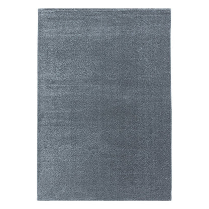 Wohnzimmerteppich Kurzflor Design Teppich Unifarben Einfarbig Silber