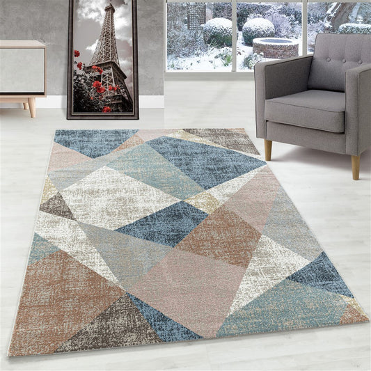 Modern Kurzflor Designer Teppich Geometrisches Dreieck design gemischte Farben