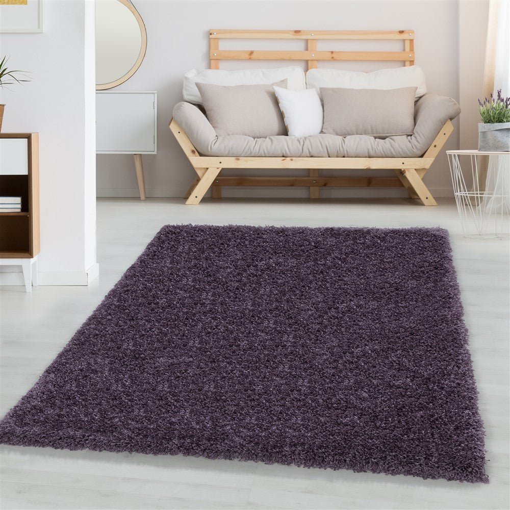 Wohnzimmerteppich Hochflor Shaggy Teppich Schlafzimmer Flor Super Soft Violet