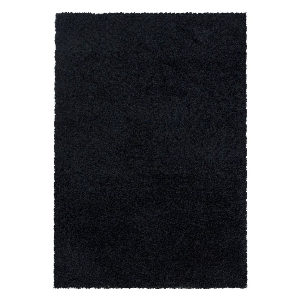 Wohnzimmerteppich Hochflor Shaggy Teppich Schlafzimmer Flor Super Soft Schwarz