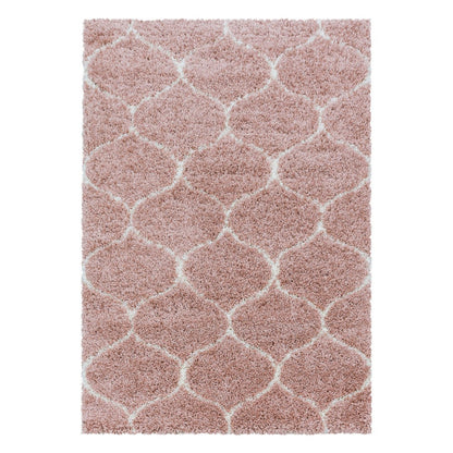 Wohnzimmerteppich Design Hochflor Teppich Muster Kachel Tile Jacquard Rose