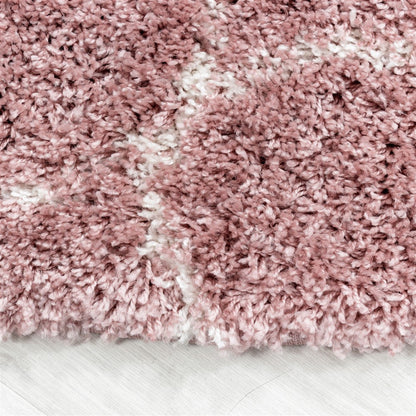 Wohnzimmerteppich Design Hochflor Teppich Muster Kachel Tile Jacquard Rose