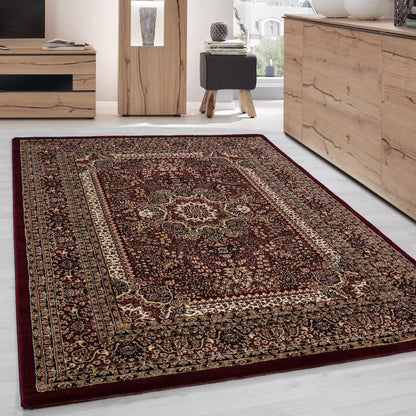 Orientteppich Klassischer Orientalisch Traditional Webteppich Rot Schwarz Beige