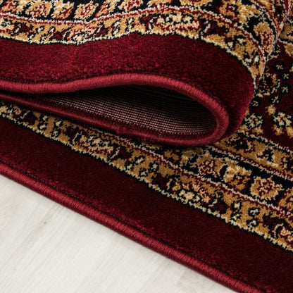 Orientteppich Klassischer Orientalisch Traditional Webteppich Rot Schwarz Beige