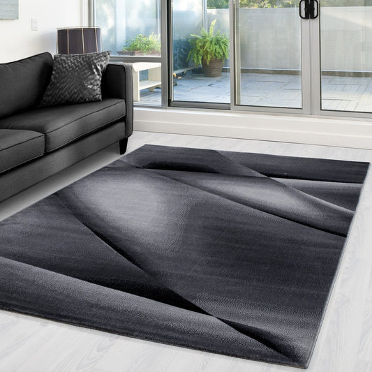 Moderner Designer Wohnzimmer Teppich Miami 6590 Schwarz