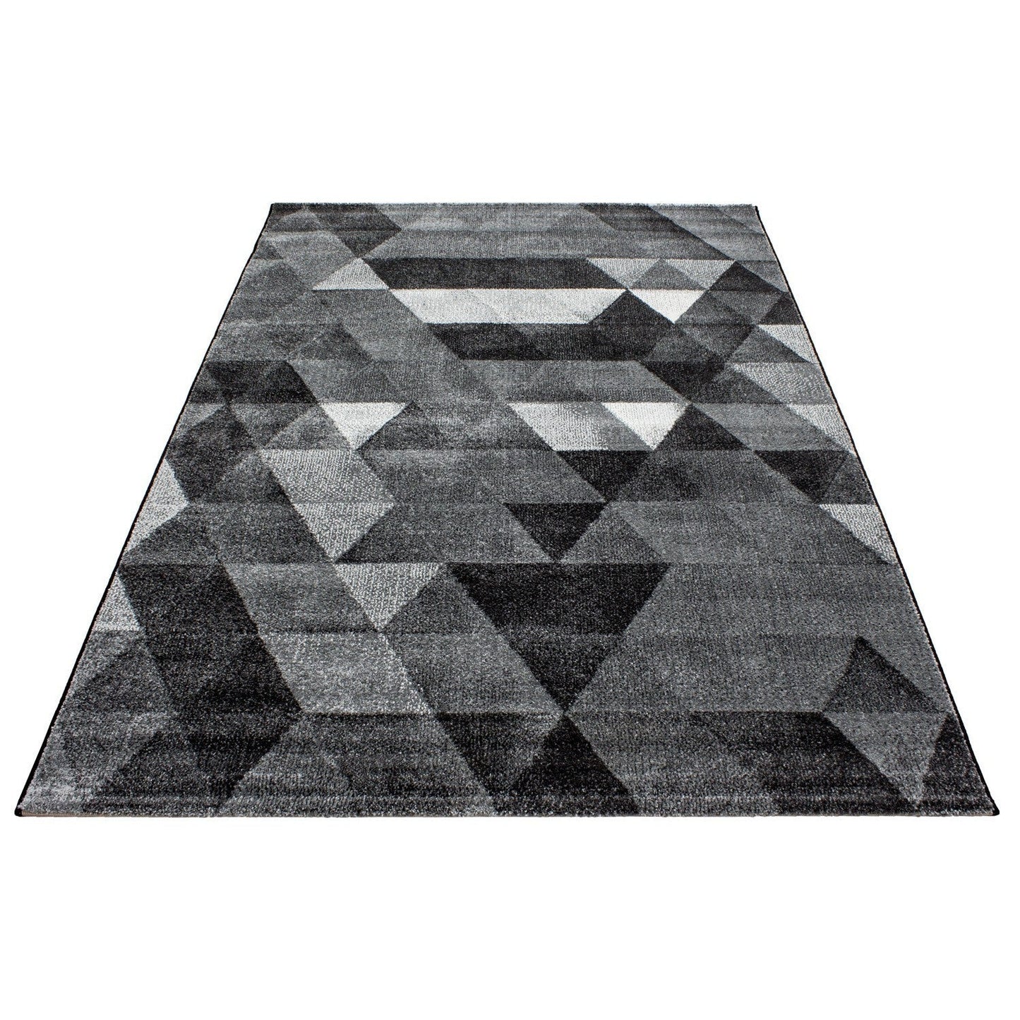 Teppich Modern Designer Geometrisch Dreieck Muster Meliert Schwarz Grau Weiss