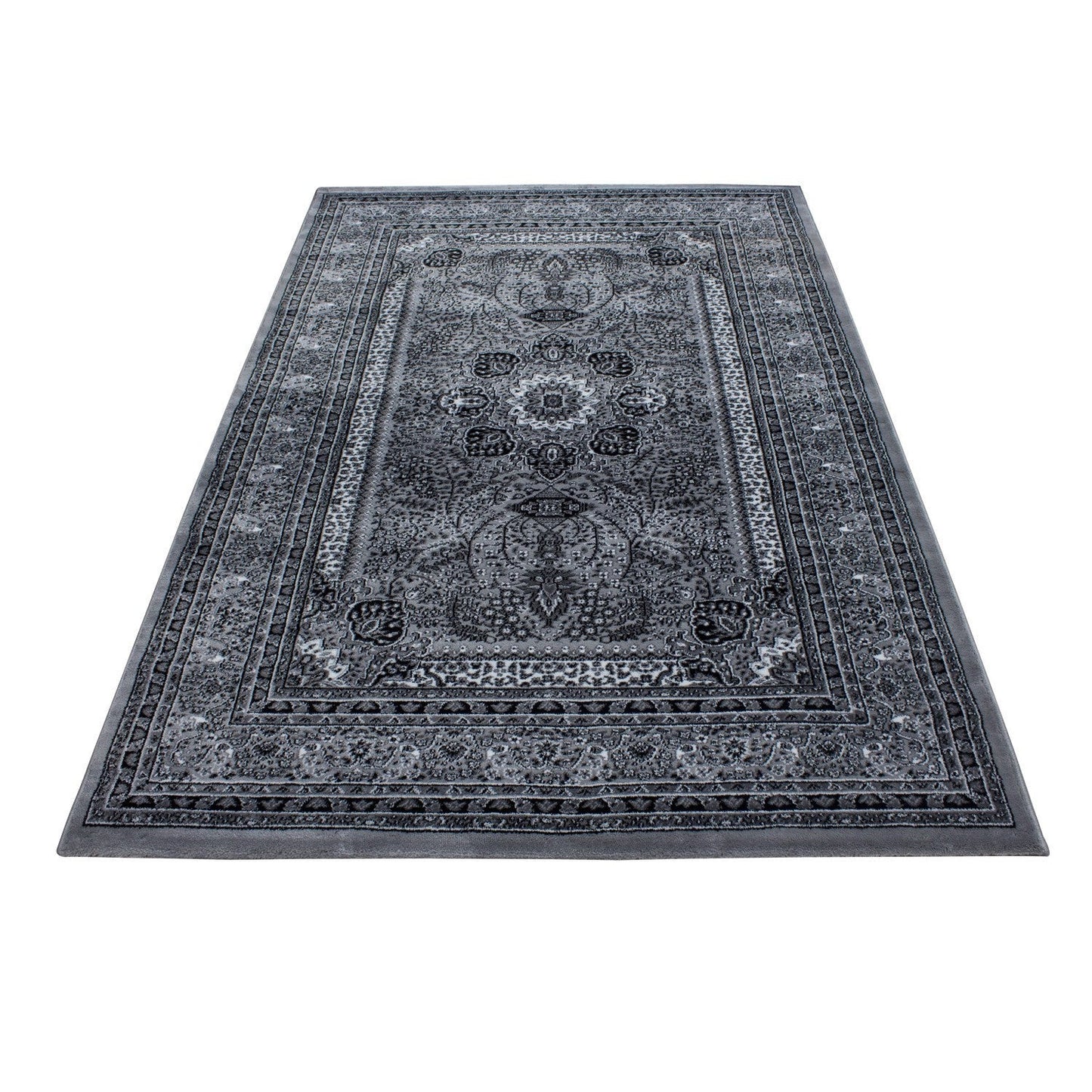 Orientteppich Klassischer Orientalisch Traditional Webteppich Schwarz Grau Weiß