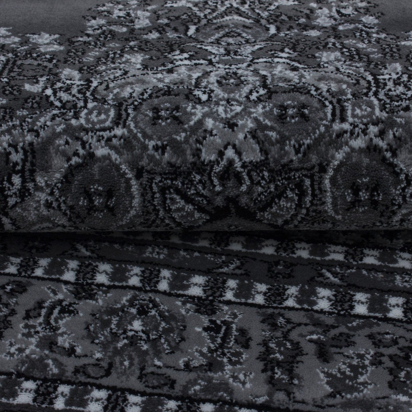Orientteppich Klassischer Orientalisch Traditional Webteppich Grau Schwarz Weiss